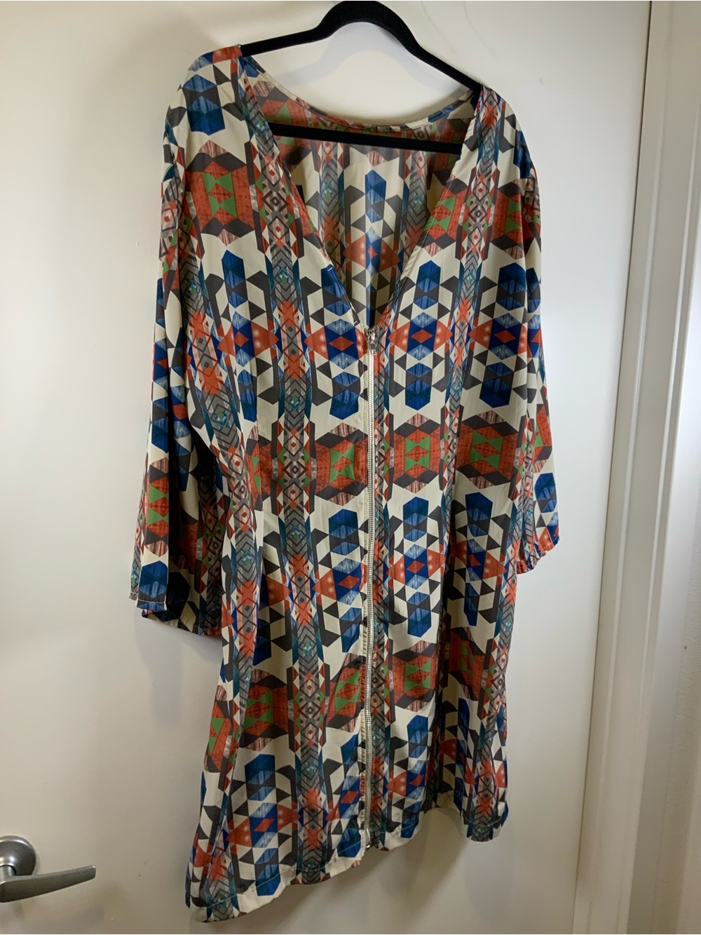 Liberty Love Multicolor Geometric Zip-Front Dress